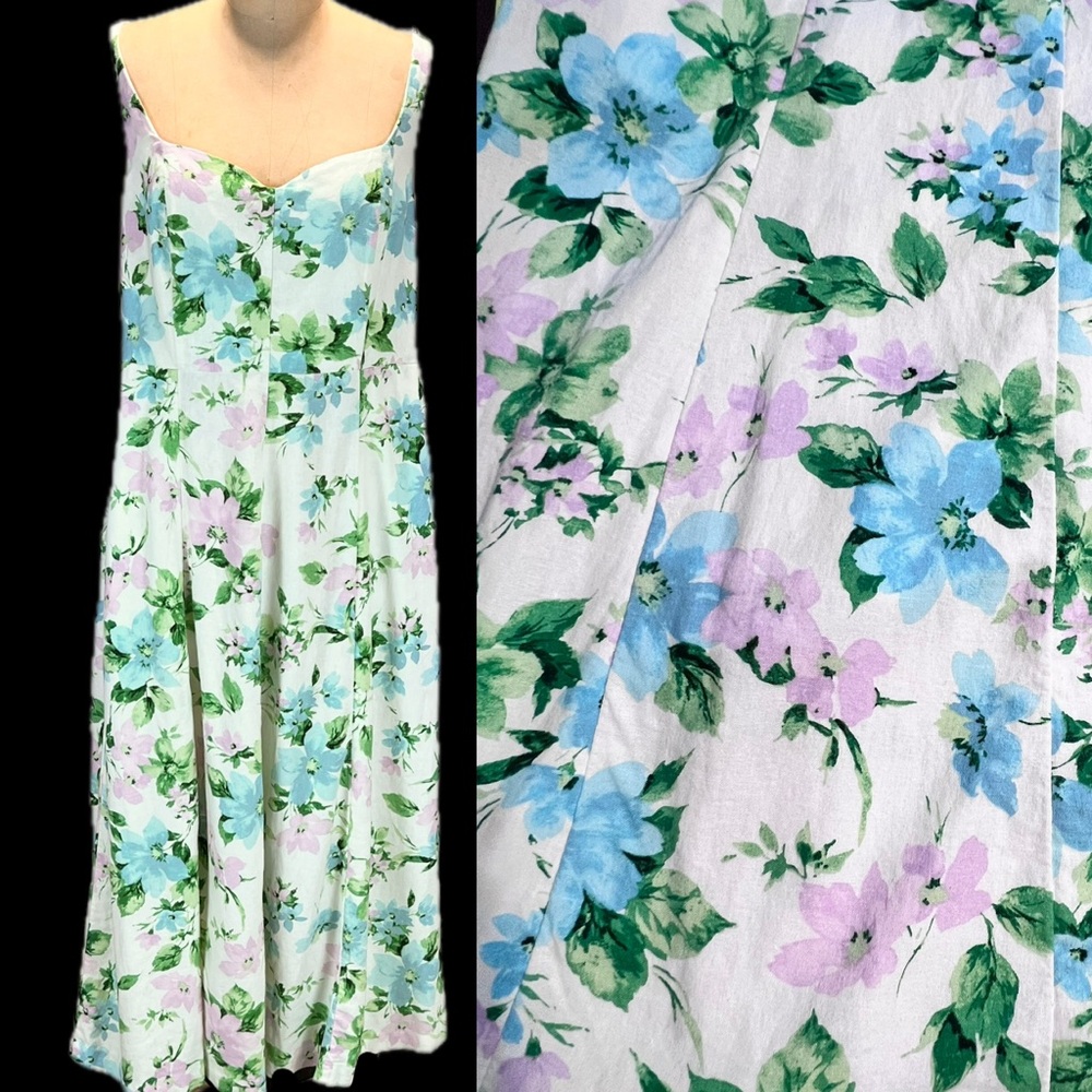 Old Navy cottage country flower garden linen sundress sun dress smocked new nwt